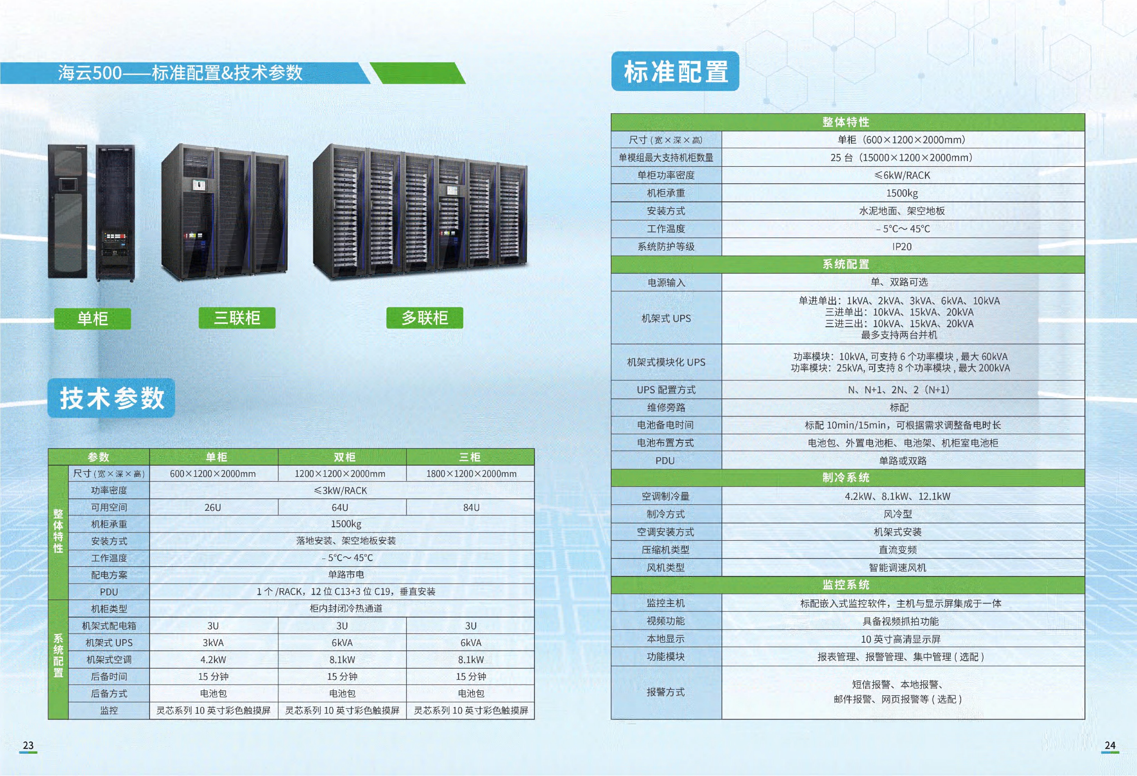 海天500——标准配置&技术参数